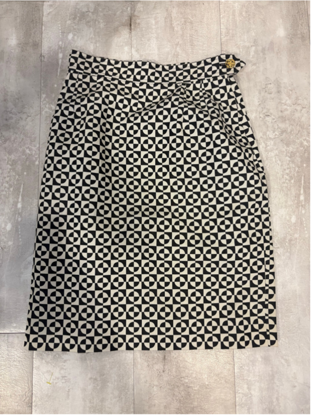 Christian Lacroix Paris Geometric Print Wrap Pencil Skirt FR 40 Vintage